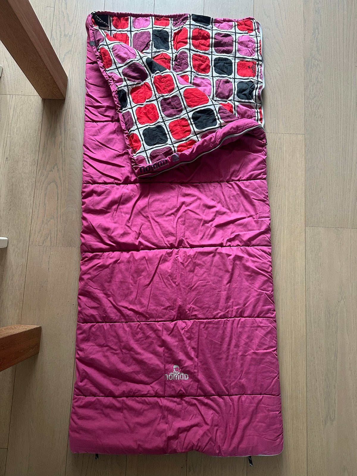 Nomad junior kinderslaapzak slaapzak KATOEN roze kleurrijk, Ophalen of Verzenden, Gebruikt