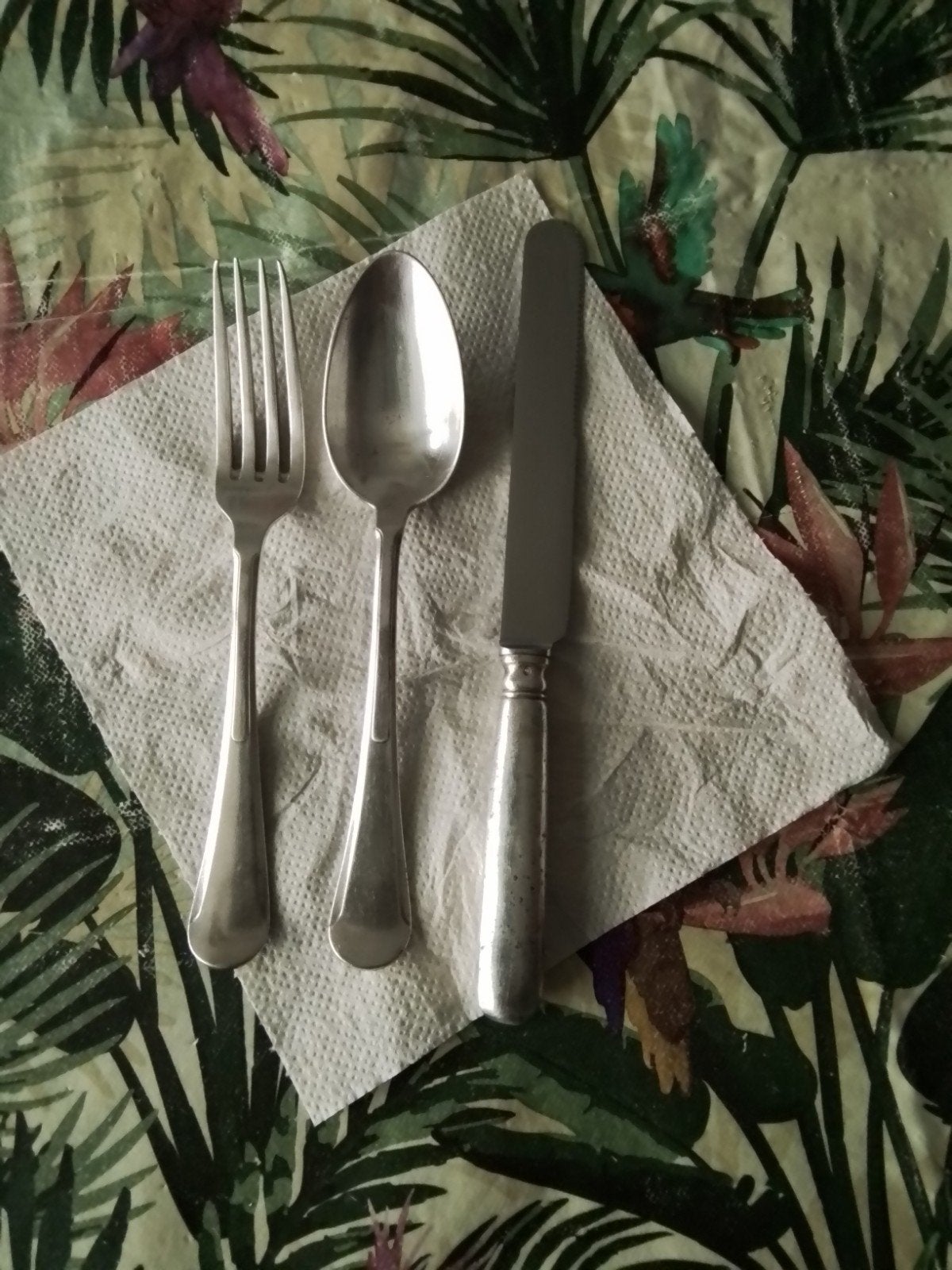Oude zilver vork , lepel , mes merk wiskemann kijk foto.s,, Ophalen of Verzenden, Zilver