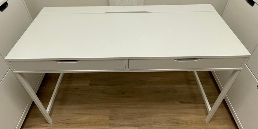 Ikea Alex bureau WIT (groot model), Ophalen, 132 cm, Spaanplaat of MDF, Zo goed als nieuw