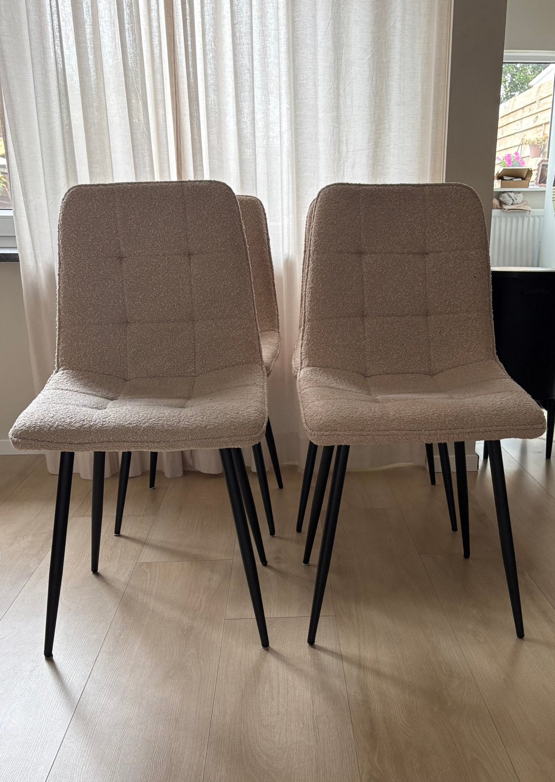 4x Mimosa eetkamerstoelen – zand – Leen Bakker, Ophalen, Zo goed als nieuw, Overige kleuren, Vier
