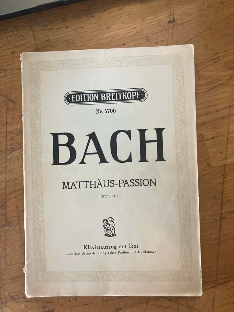 Bach Matthäus-Passion (BWV 244) Klavierauszug met tekst, Muziek en Instrumenten, Bladmuziek, Gebruikt, Klassiek, Ophalen of Verzenden