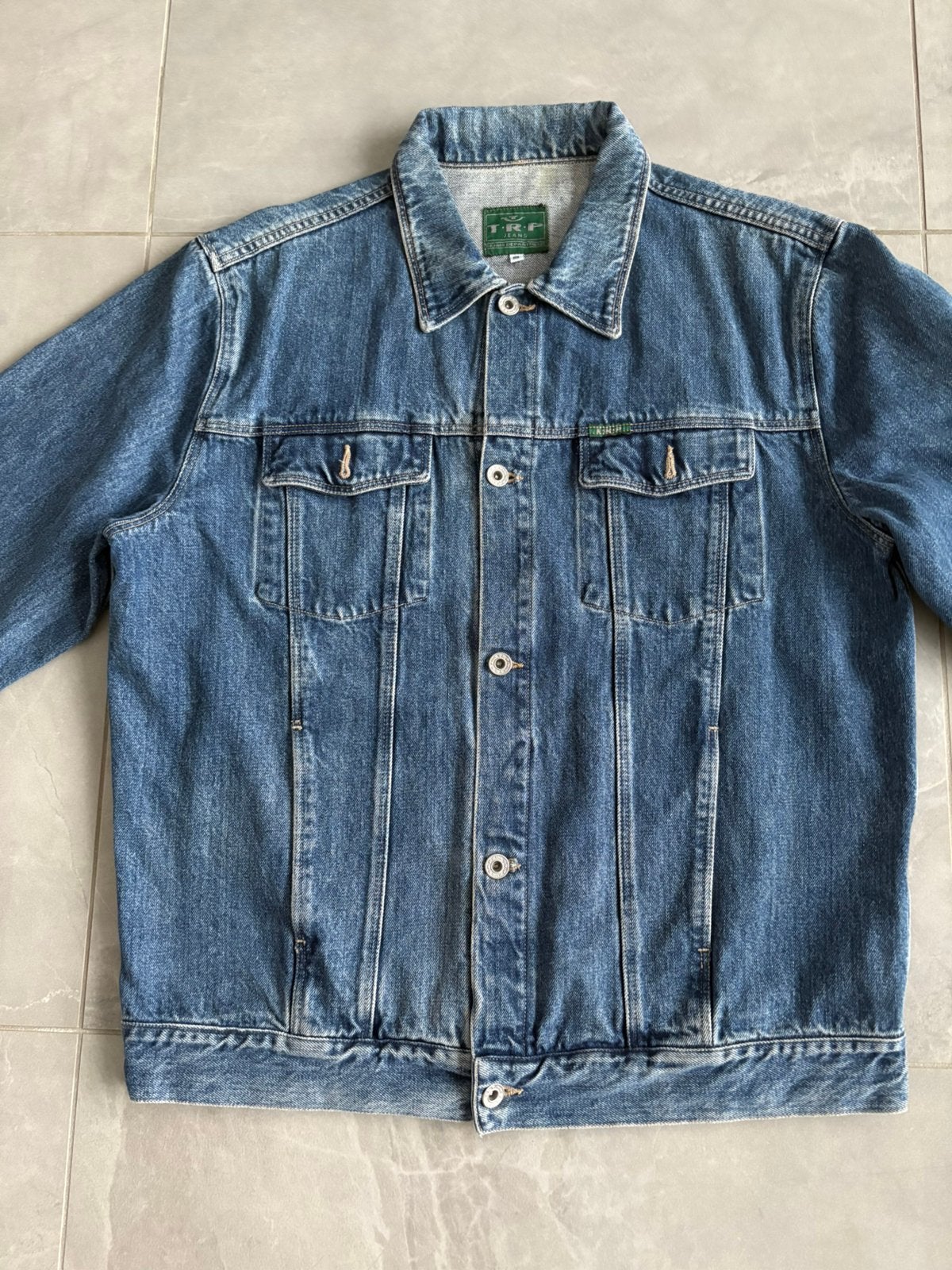 T.R.P. Jeans Jacket Denim maat M komt uit de jaren 90, Ophalen, Gedragen, Maat 48/50 (M), Blauw
