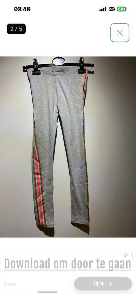 140 legging grijs met roze streep, Ophalen of Verzenden, Gebruikt, Meisje, Broek