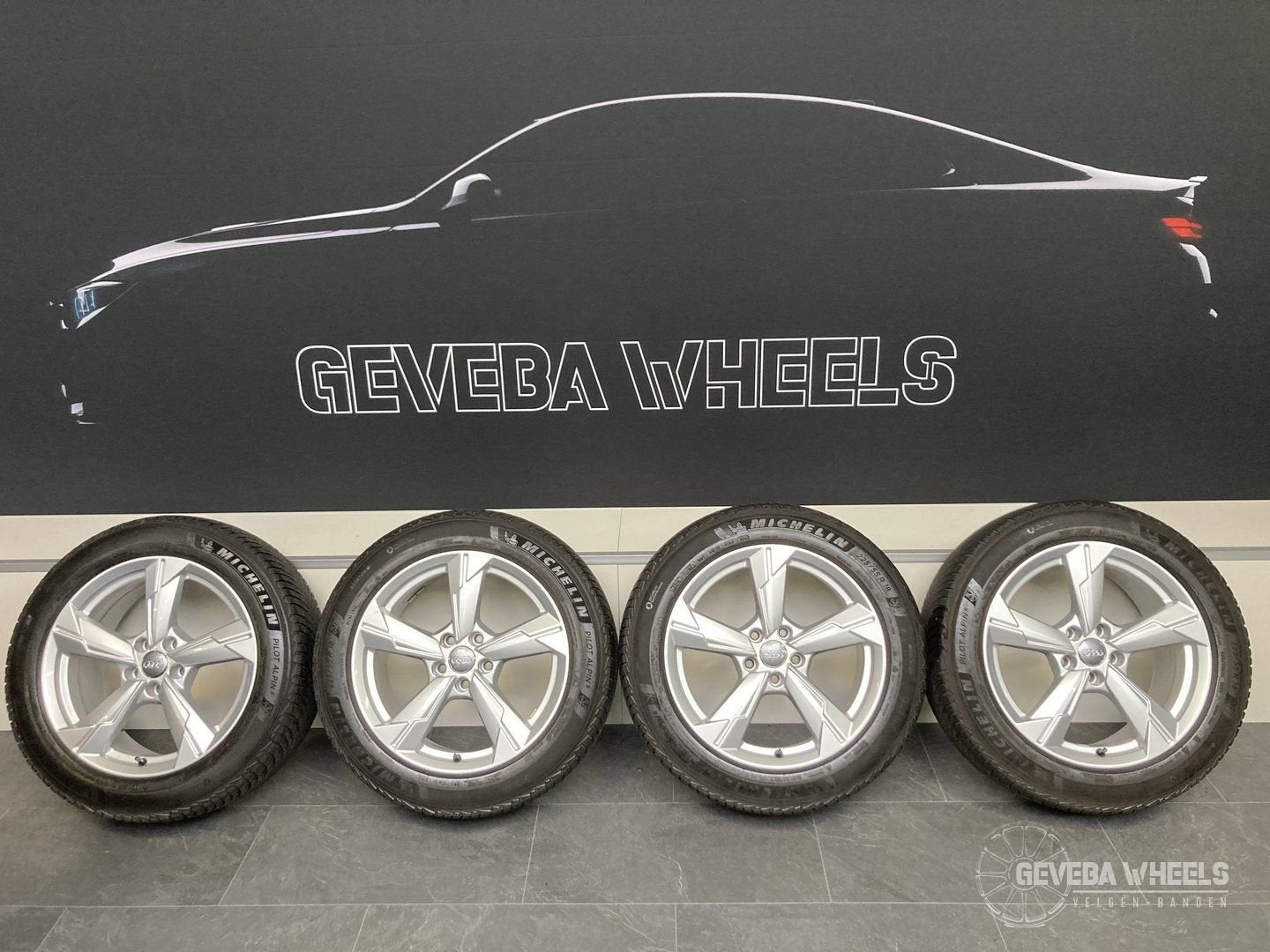 18” originele Audi A6 C8 velgen + winterbanden 5x112    4K0, 18 inch, Gebruikt, -, -