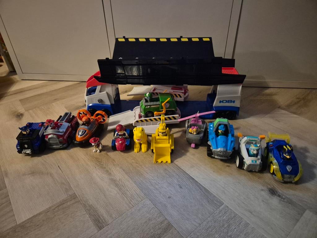 Paw Patrol speelset met voertuigen en figuren, Ophalen of Verzenden, Gebruikt, Jongen of Meisje