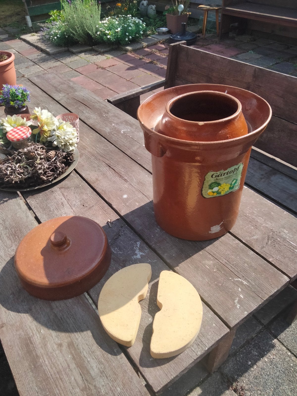 Gärtopf fermentatiepot voor zuurkool en meer, Huis en Inrichting, Ophalen of Verzenden, Steen/keramiek, Overige typen, Gebruikt