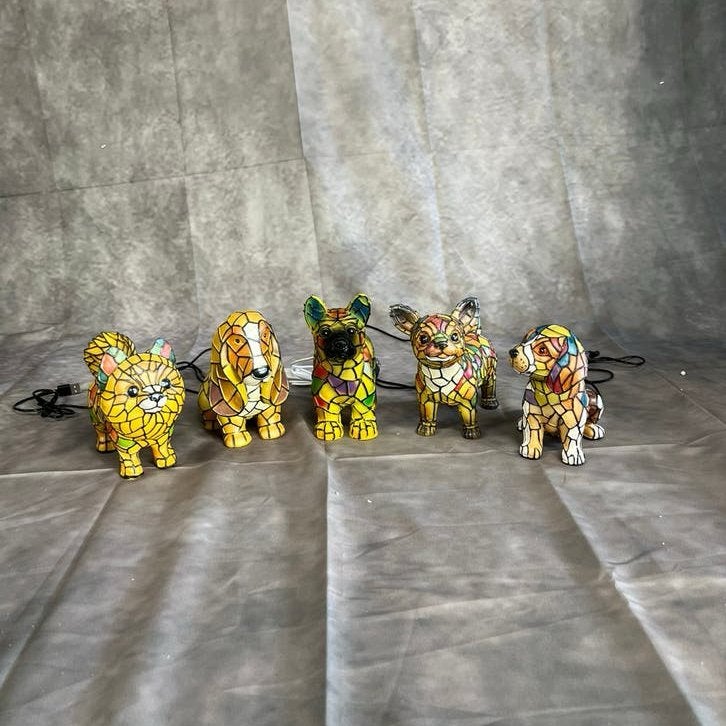 Veel diverse honden beeldjes met lamp - nieuw - (zie fotos), Ophalen of Verzenden, Nieuw, Dier
