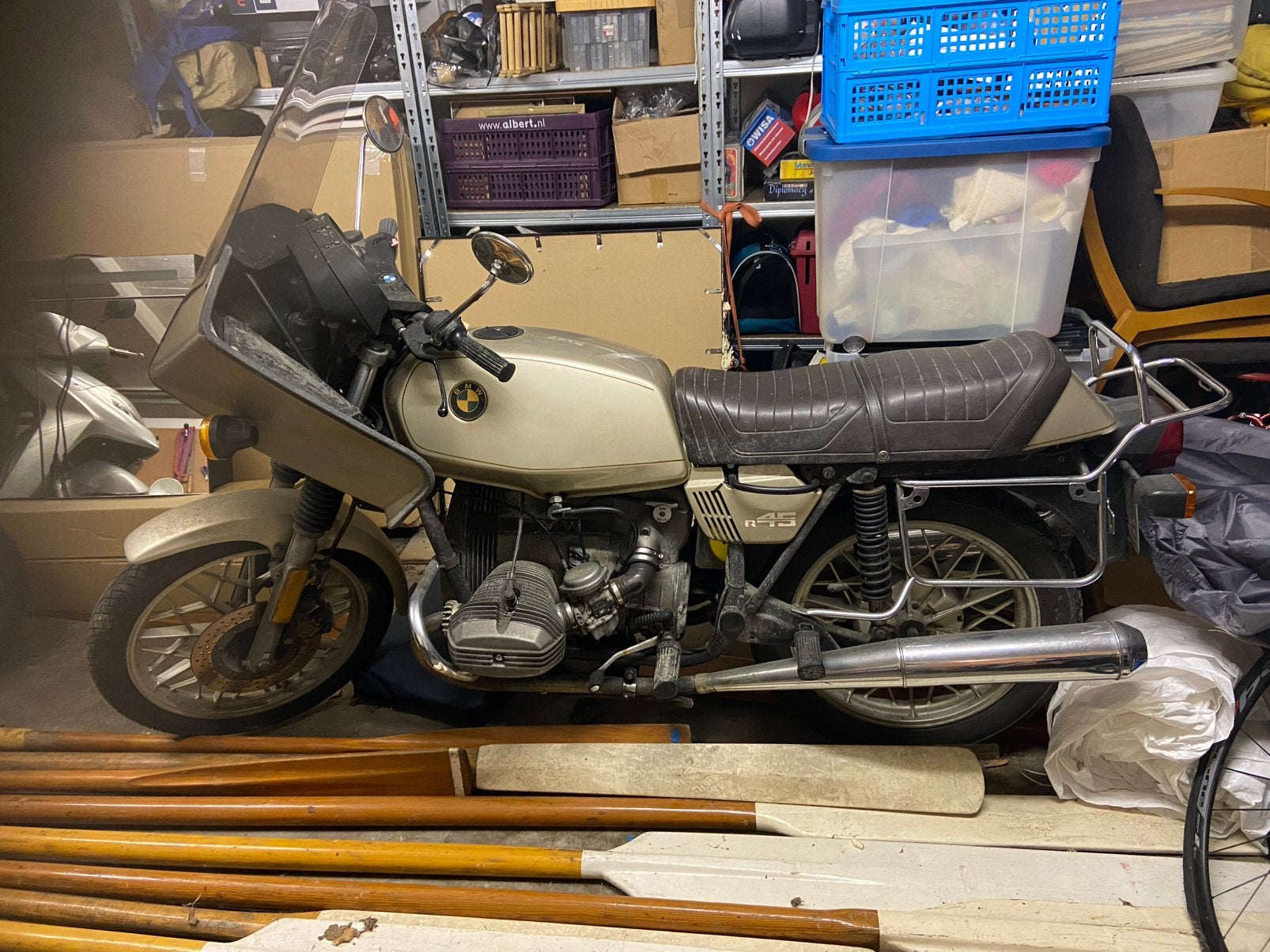 BMW R45 schuurvondst, Motoren, 450 cc, Cardan-aandrijving, 2 cilinders, Gebruikt