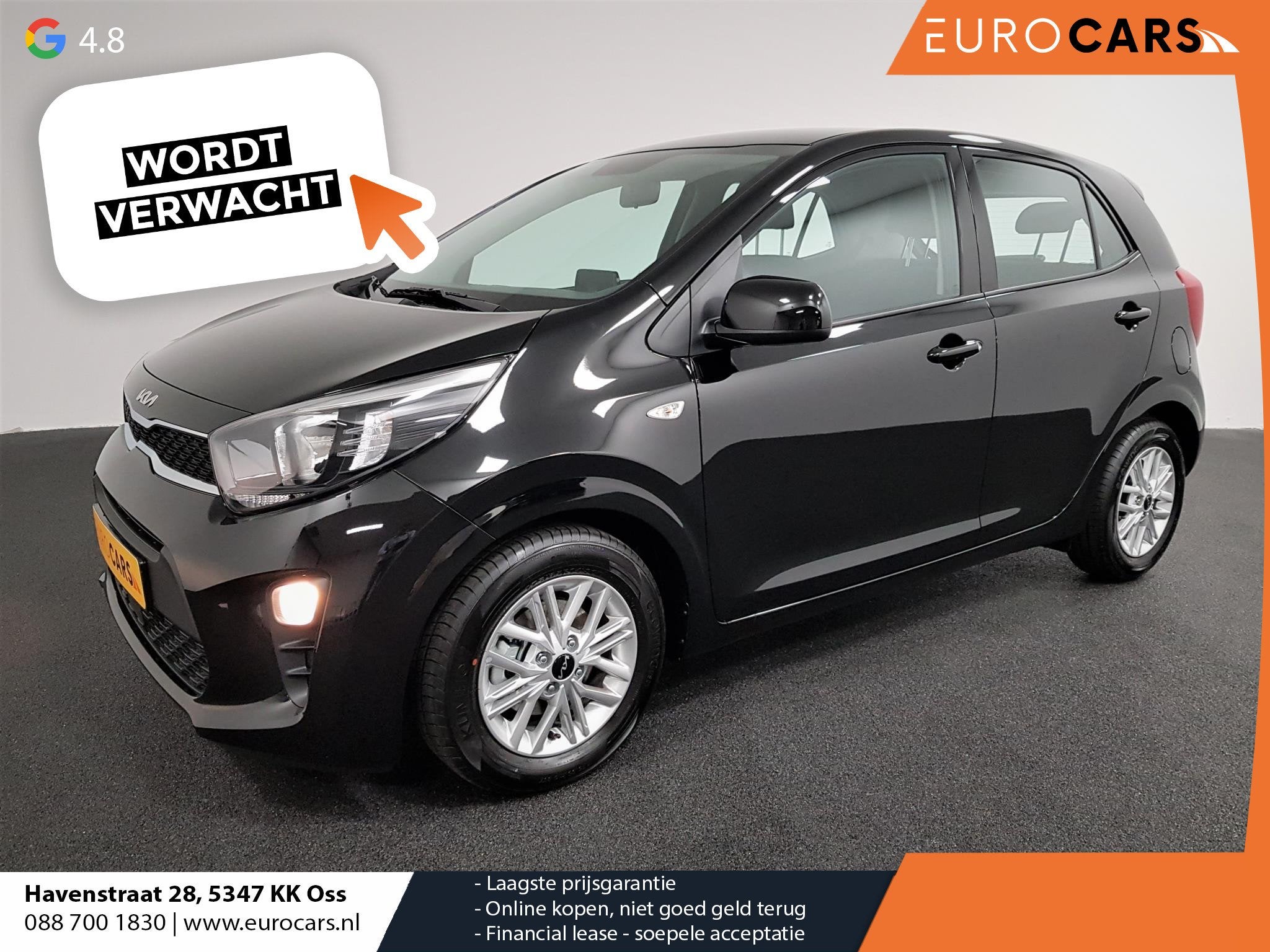 Kia Picanto 1.0 DPi Automaat DynamicLine Navigatie Apple Car, Auto's, 877 kg, Stof, Gebruikt, 4 stoelen
