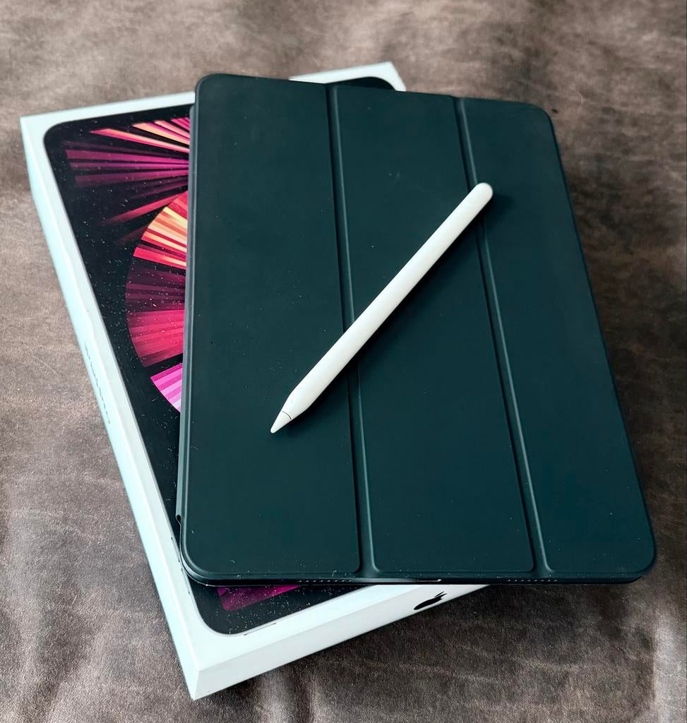 Apple iPad Pro M1 11” 512GB! Incl. Apple Pencil 2 en hoes, Computers en Software, Android Tablets, Zo goed als nieuw, 11 inch
