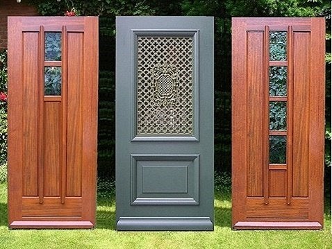 Luxe jaren 30 voordeuren Nieuwe Luxe roosterdeuren. Koopje, Nieuw, Buitendeur, 200 tot 215 cm, Glas