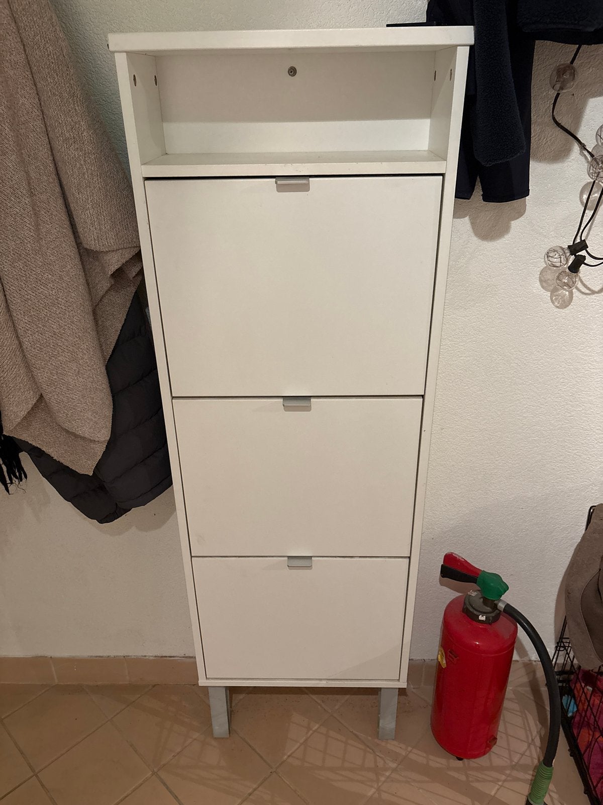 Bissa achtige Witte schoenenkast met 3 lades, Ophalen of Verzenden, Gebruikt