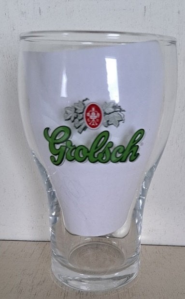 Grolsch Bierglas type Heraut/Stapel logo 8 De IJsselhoeve, Ophalen of Verzenden, Nieuw, Glas of Glazen, Heineken