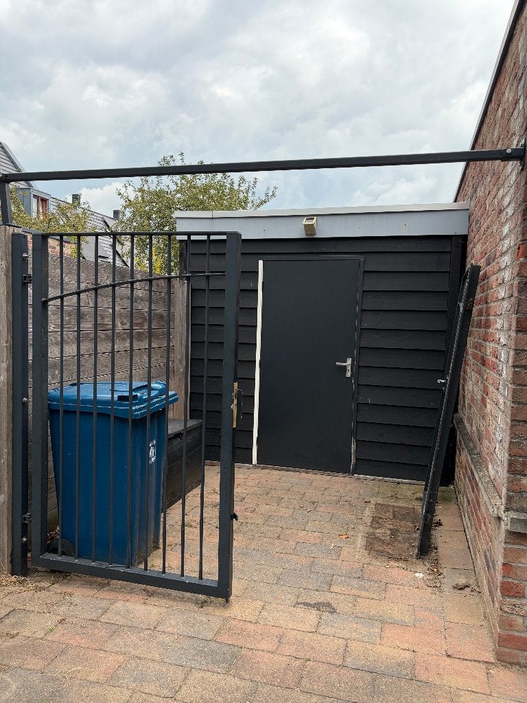 Zware stalen dubbele poort 234  186 cm, Tuin en Terras, Tuinhekken en Hekwerk, Ophalen, Met poort, Gebruikt, Overige typen
