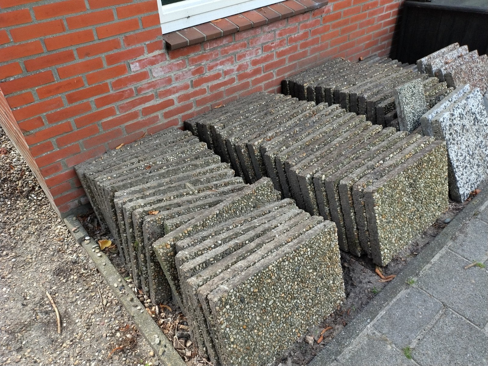 grindtegels 40x60, Tuin en Terras, Ophalen, Gebruikt, Beton, Terrastegels