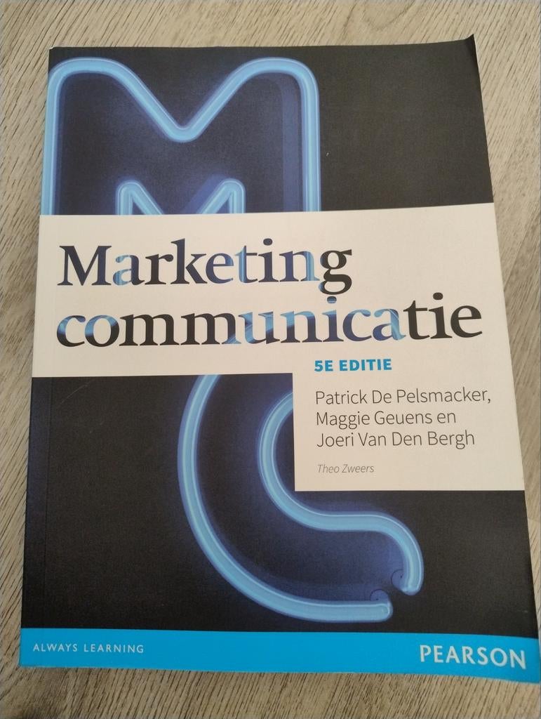 Marketing communicatie 5e editie, Boeken, Studieboeken en Cursussen, Ophalen of Verzenden, Alpha, Zo goed als nieuw, HBO
