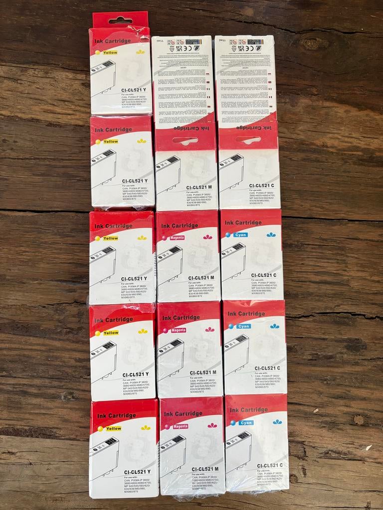 Canon PIXMA Inktcartridges CL-521 Y/M/C - Nieuw, Ophalen of Verzenden, Nieuw, Cartridge