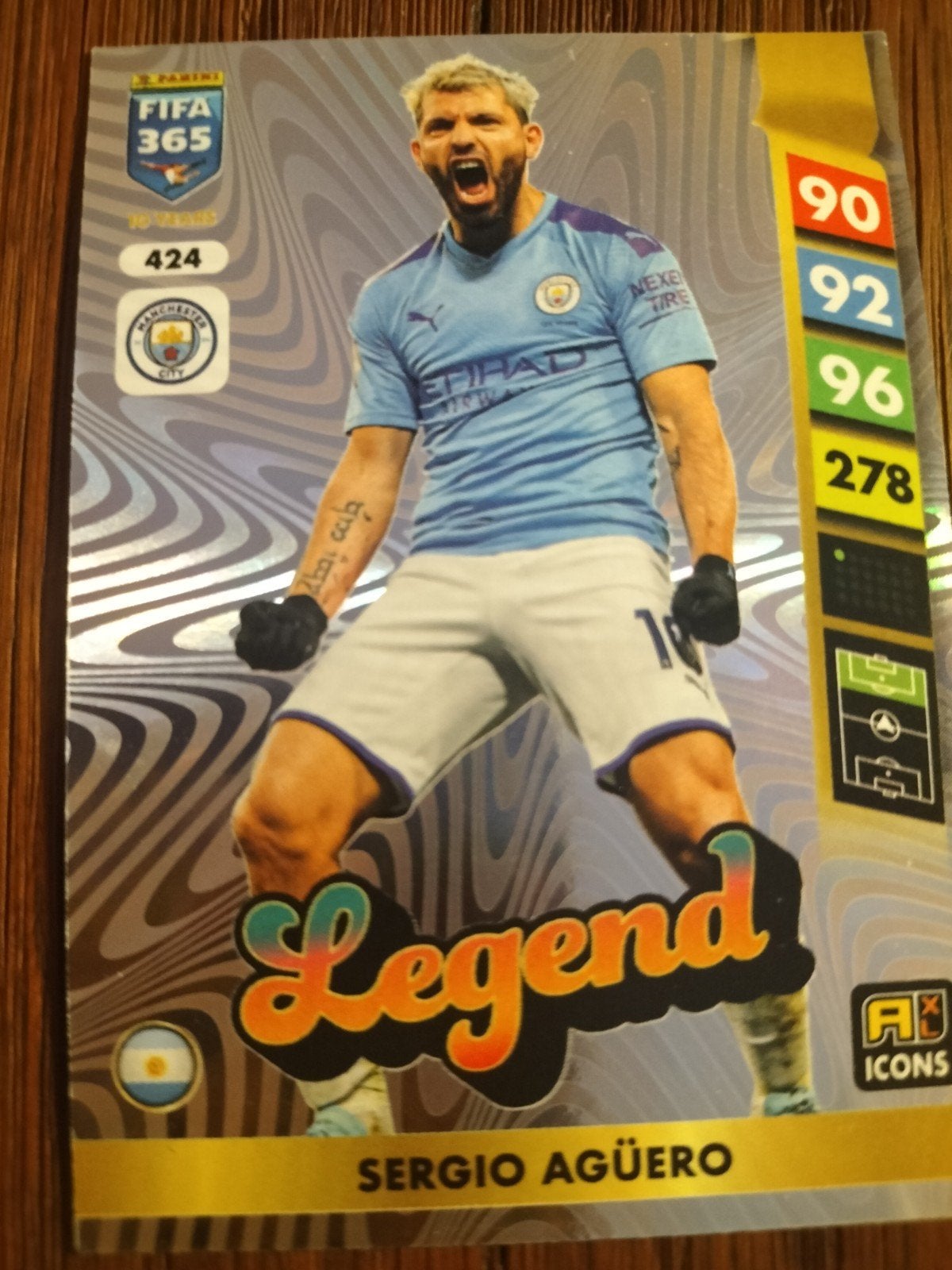 Panini FIFA 365 Adrenalyn XL 2025 Sergio Agüero Legend, Ophalen of Verzenden, Zo goed als nieuw, Buitenlandse clubs, Spelerskaart