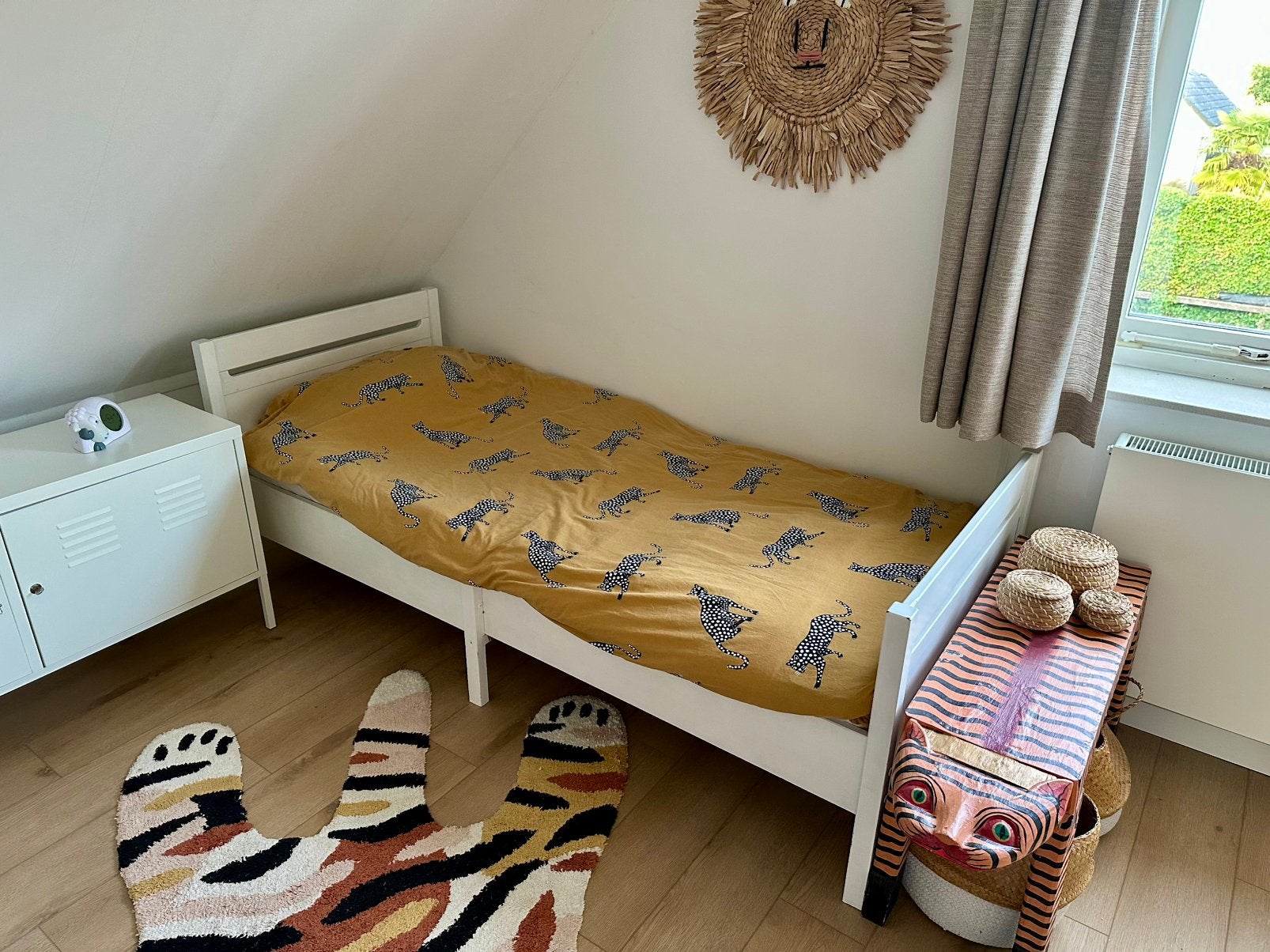 Gratis! Meegroeibed incl matras, lattenbodem en steunen, Kinderen en Baby's, Ophalen, 85 tot 100 cm, Gebruikt, Hoogslaper of Stapelbed