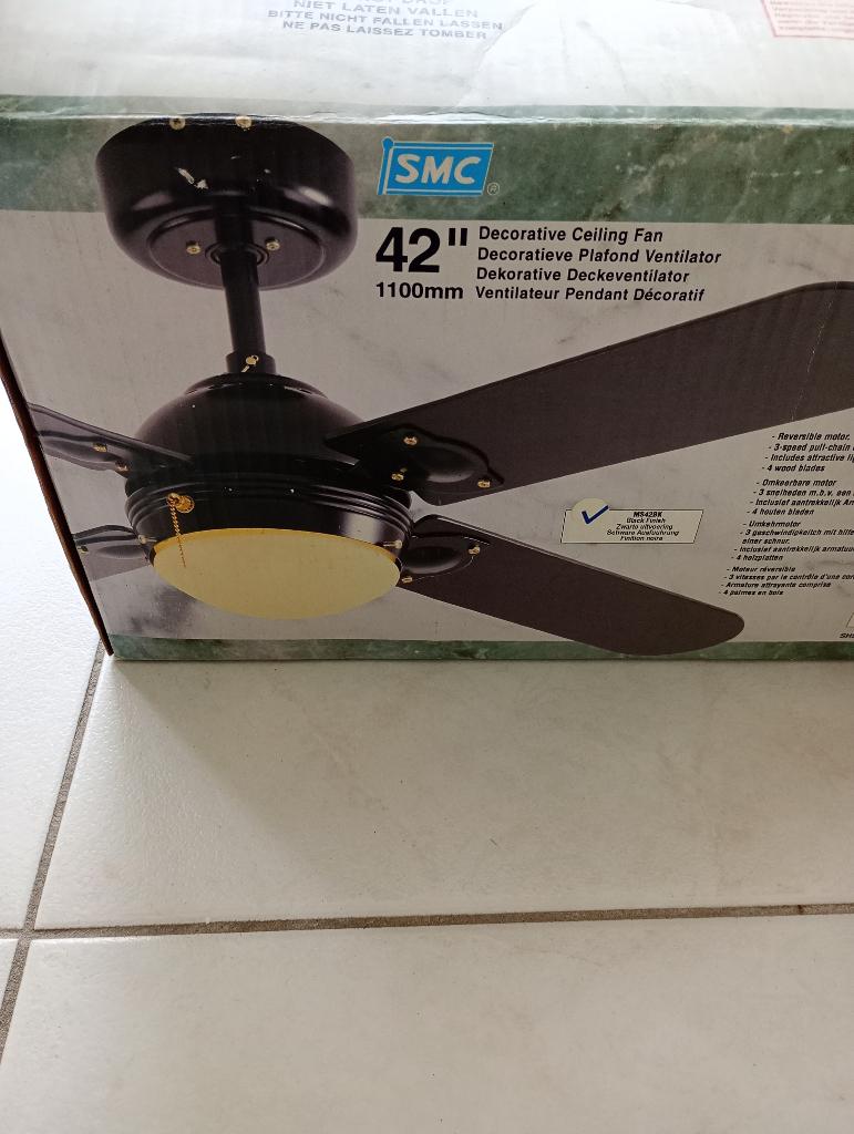 Plafondventilator met lamp, Ophalen, Gebruikt, Overige materialen