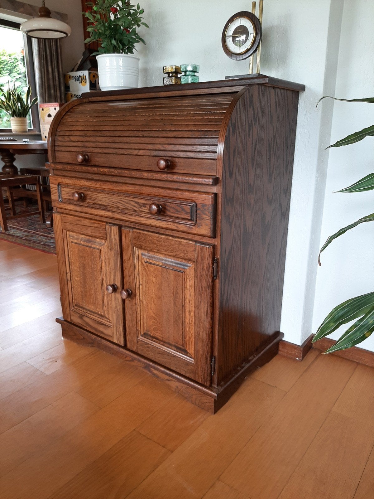 Klassieke Eiken Rolltopbureau / Secretaire, Huis en Inrichting, Ophalen, Gebruikt, Klassiek