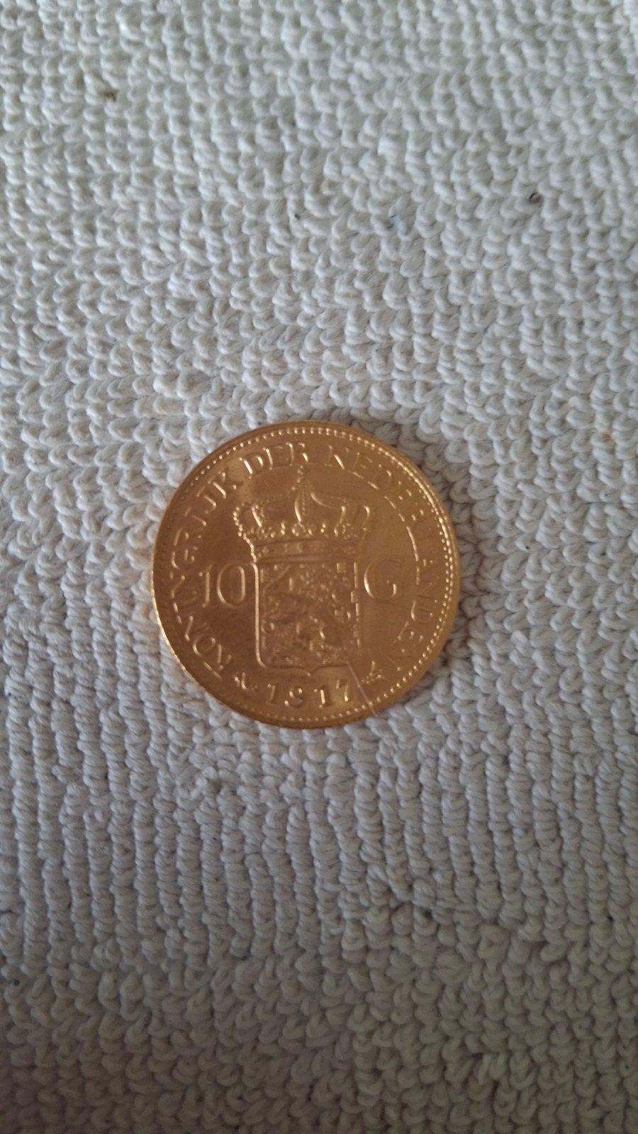 Gouden 10 Gulden Munt Koningin Wilhelmina 1917, Ophalen, Koningin Wilhelmina, Losse munt, Goud