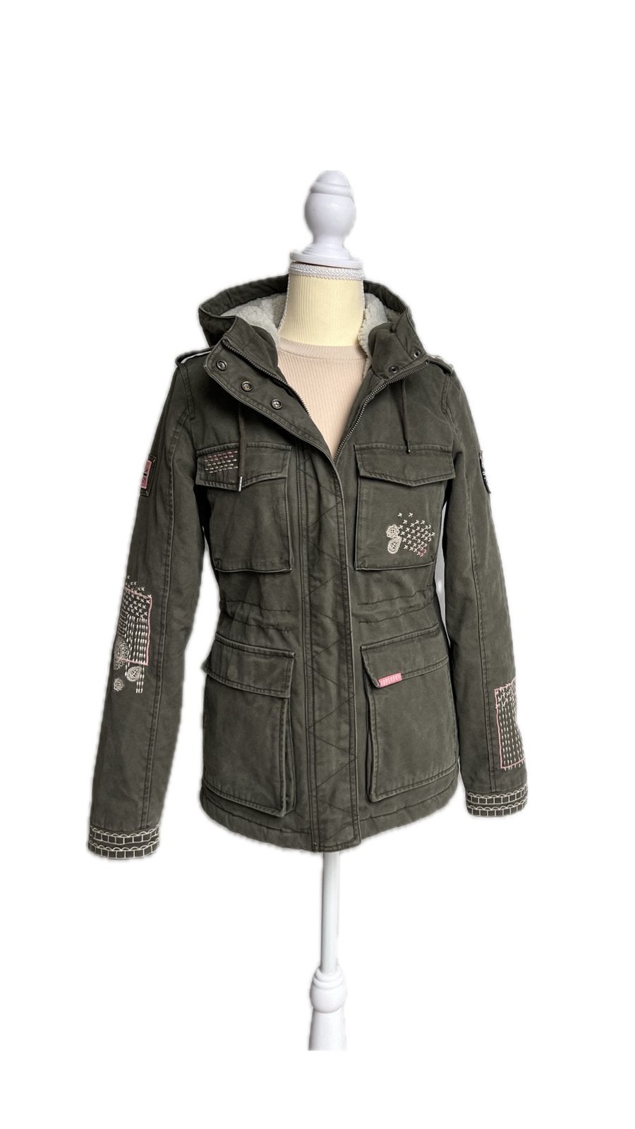 Superdry Rookie Dakota parka winterjas XS/S. Groen. Teddy., Kleding | Dames, Jassen | Winter, Verzenden, Nieuw, Maat 36 (S), Groen