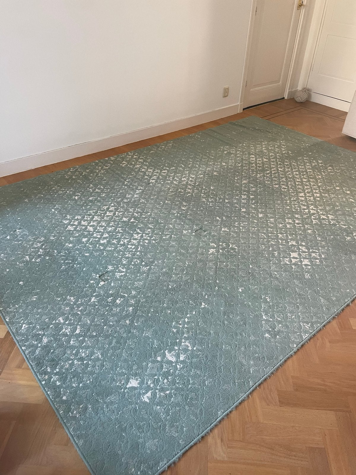 Vloerkleed Groen/Ivoor - 225x330 cm, Huis en Inrichting, Stoffering | Tapijten en Kleden, Ophalen, Zo goed als nieuw, 200 cm of meer