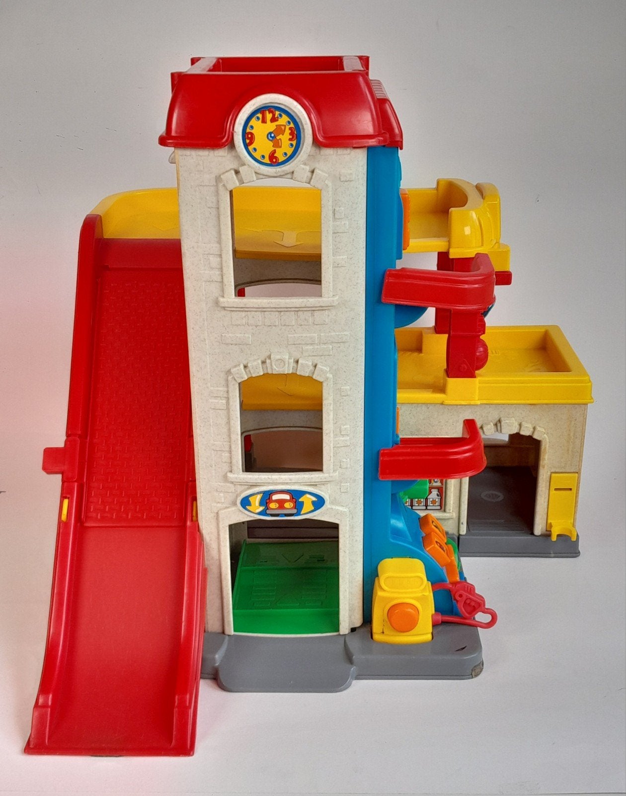 Fisher-Price Fun Sound Garage 2002 - met geluid en carwash, Ophalen of Verzenden, Gebruikt, Speelset, Met geluid