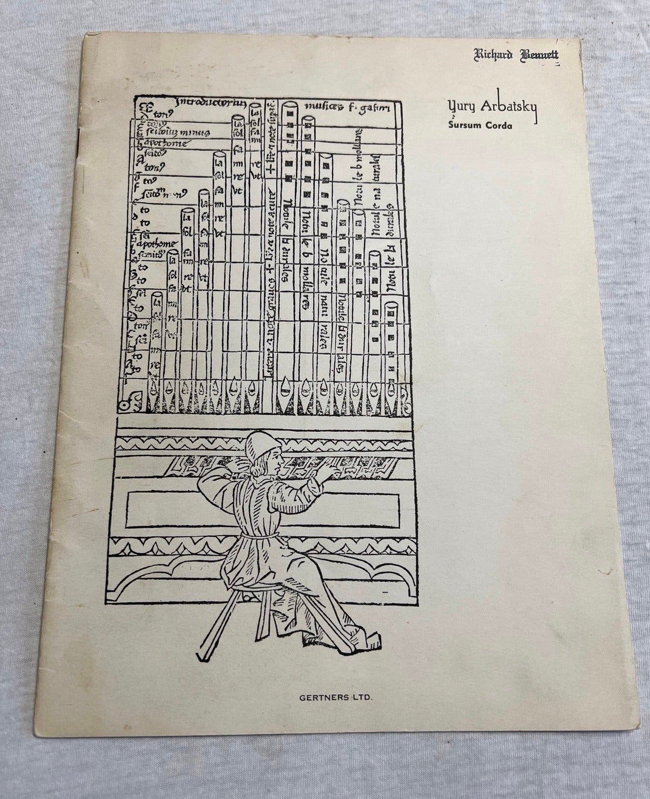 Sursum Corda Yury Arbatsky Voor pijporgel 1955 notenboek oud, Ophalen of Verzenden, Zo goed als nieuw, Artiest of Componist