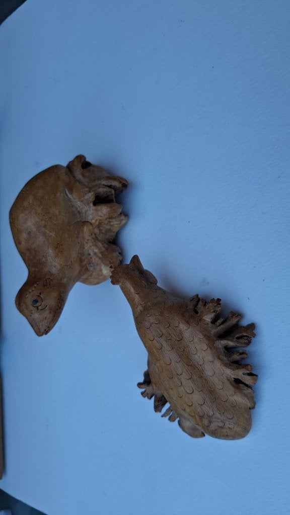 Kikker en Haan wortelhout, Ophalen of Verzenden, Beeld, Minder dan 20 cm