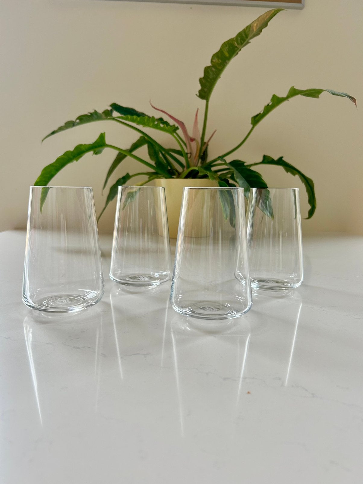 4 Glazen Kuhn Rikon. Frisdrankglazen Jumbo actie, Glas of Glazen, Overige merken, Ophalen of Verzenden, Overige stijlen