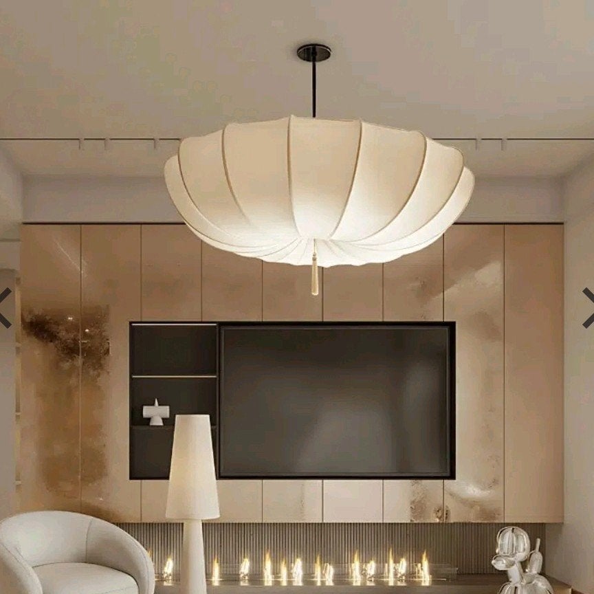Japanse hanglamp crème, Ophalen, Nieuw, Textiel, Japandi