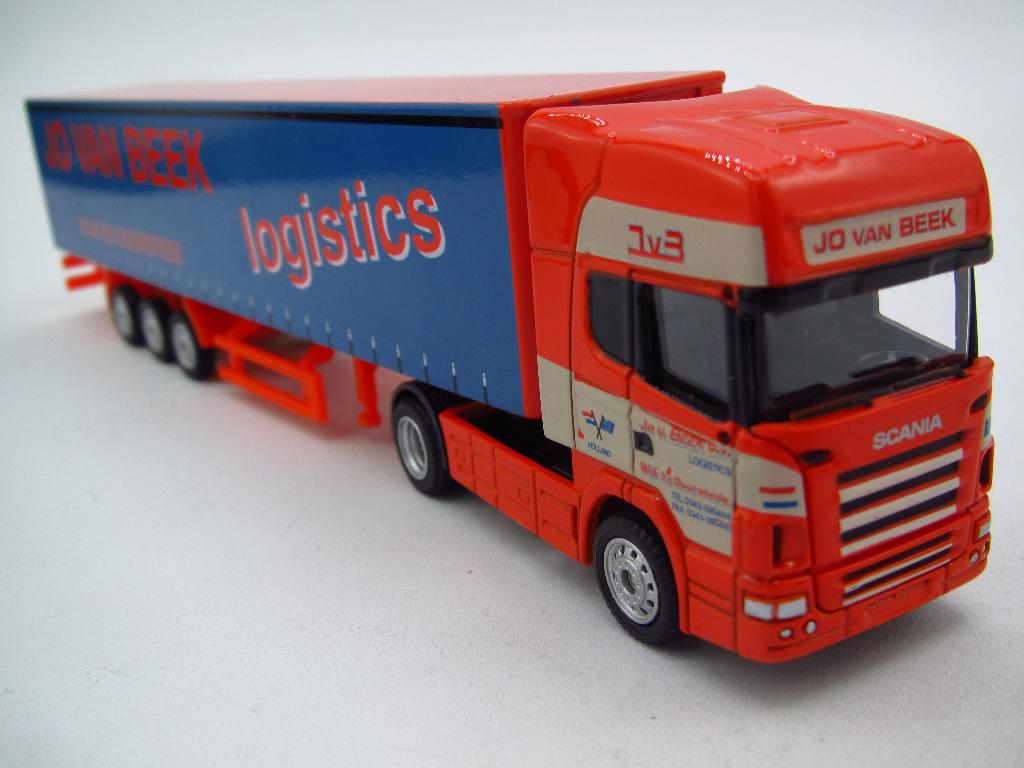 WSI Promotoys - Scania R miniatuur '' Jo van Beek '' 1:87, Ophalen of Verzenden, Zo goed als nieuw, Bus of Vrachtwagen, Overige merken