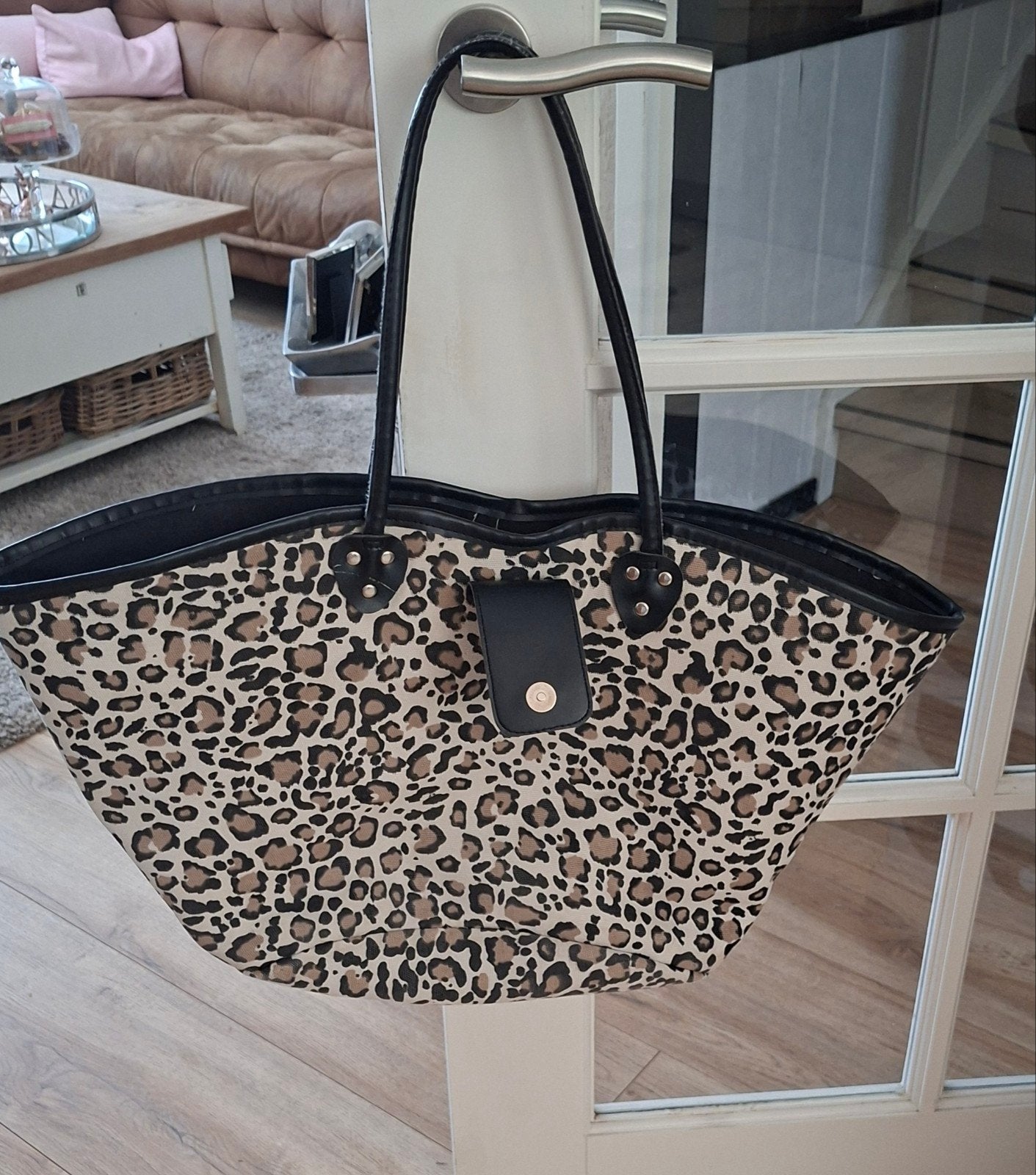 Leopardprint shopper / handtas, Sieraden, Tassen en Uiterlijk, Ophalen of Verzenden, Gebruikt, Overige kleuren, Shopper