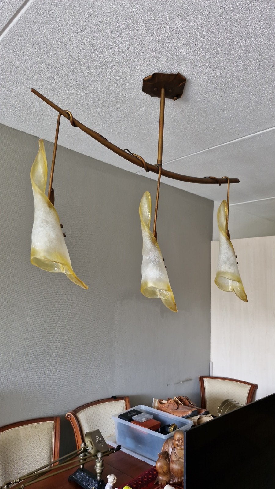 Set van 2 lampen - plafondlamp en vloerla, Ophalen, Gebruikt, 100 tot 150 cm, 200 cm of meer