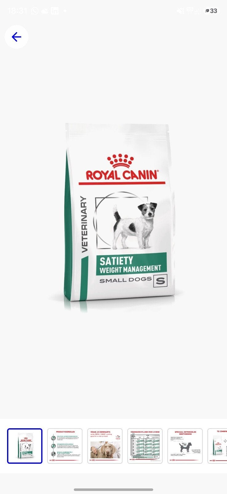 Royal Canin Veterinary Diet 8KG, Ophalen, Hond