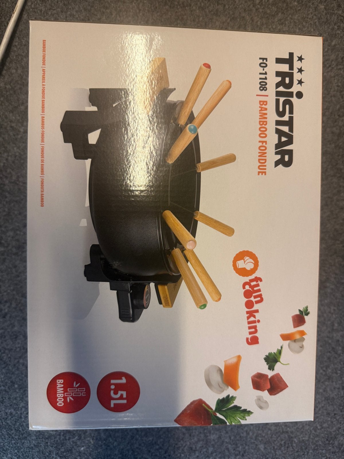Tristar FO-1108 Bamboe Fondue - 1.5L, Ophalen of Verzenden, Nieuw, Fondueset