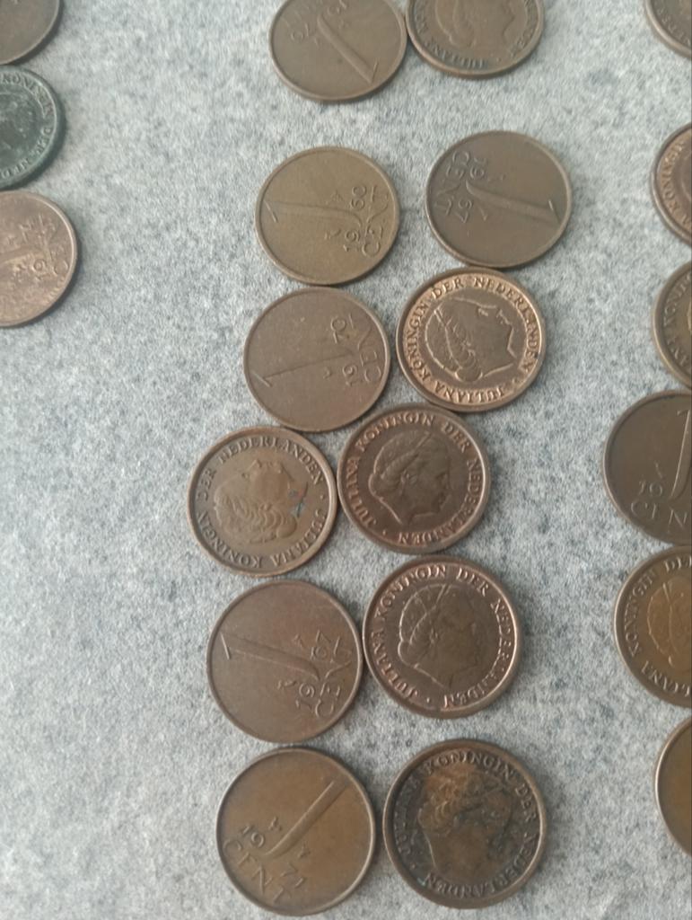 200 munten van 1 cent., Postzegels en Munten, Munten | Nederland, Ophalen of Verzenden, Koningin Juliana, 1 cent