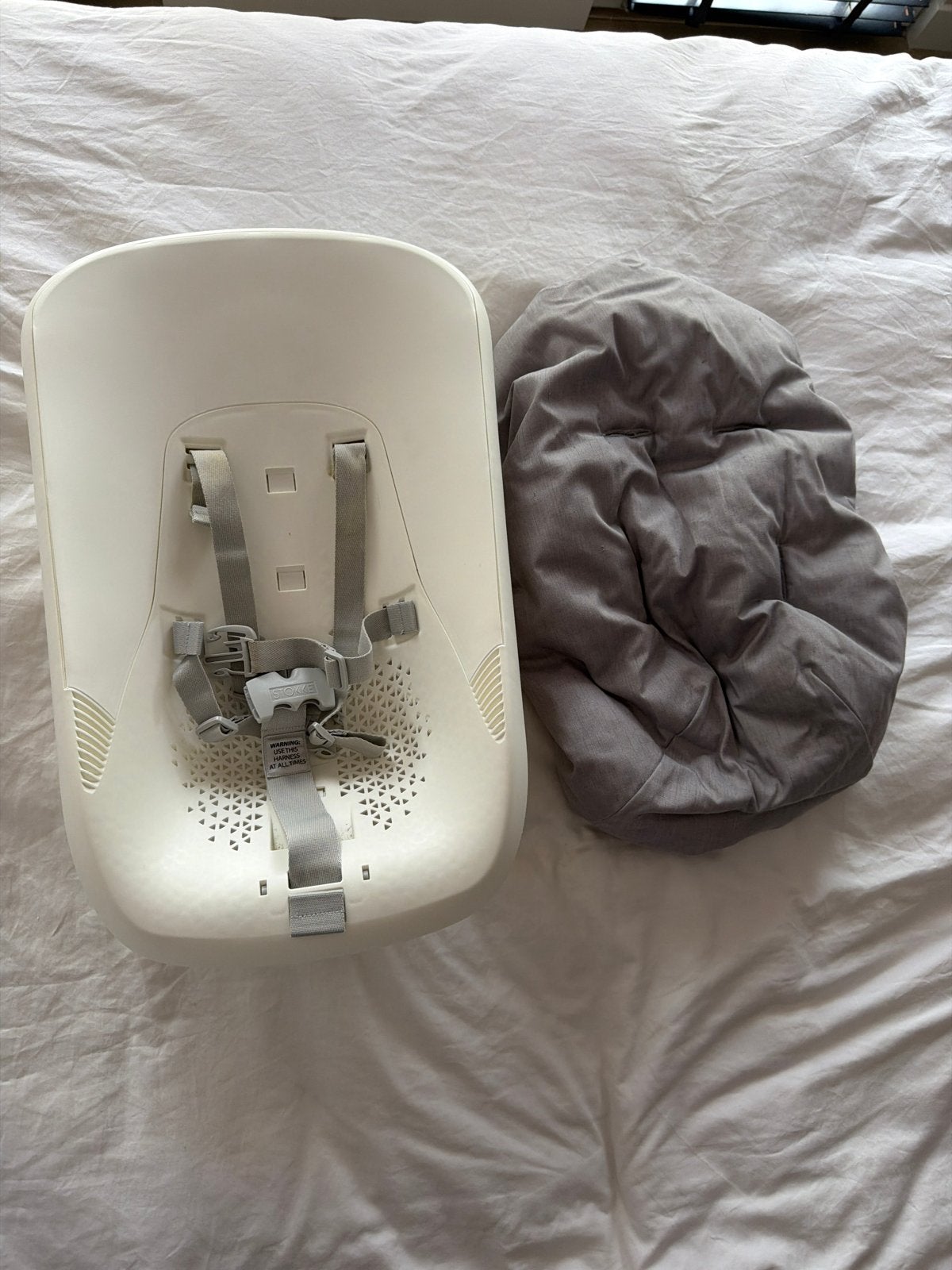 Stokke Tripp Trapp newbornset met kussen, Ophalen of Verzenden, Gebruikt, Meegroeistoel, Gordel(s)