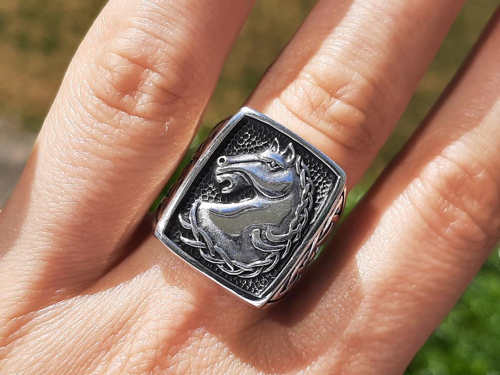 Vanoli 925 zilveren heren ring keltisch paard maat 19, Vanoli, 19 tot 20, Amsterdam, Heer