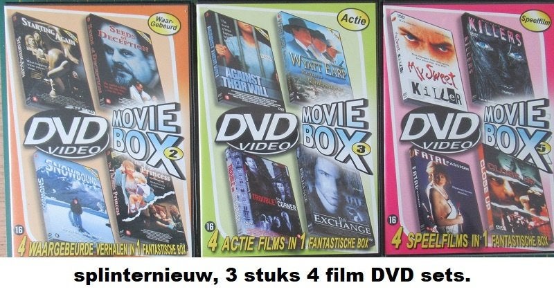 3 filmboxen X 4 speelfilms per box, Alle leeftijden, Ophalen of Verzenden, Nieuw in verpakking