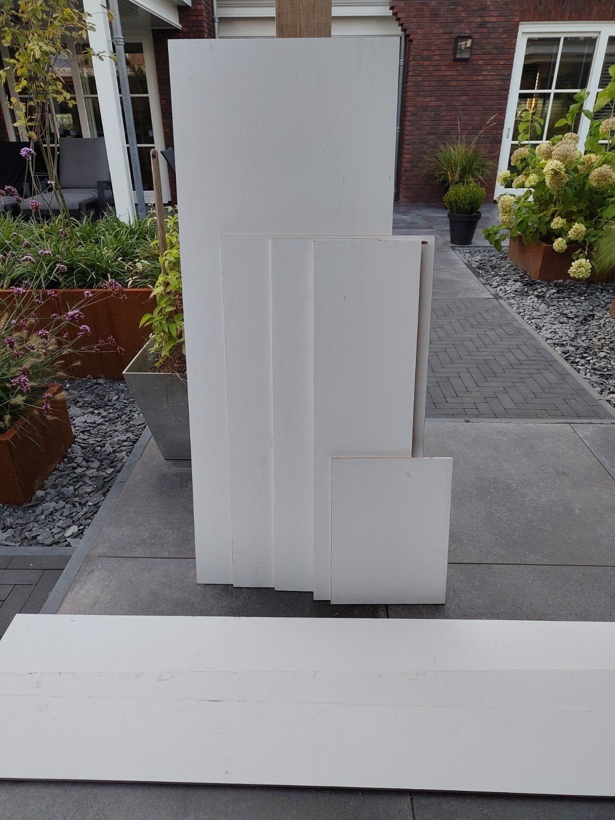 Multiplex platen en houten balken, Ophalen, Gebruikt, Overige typen, 300 cm of meer