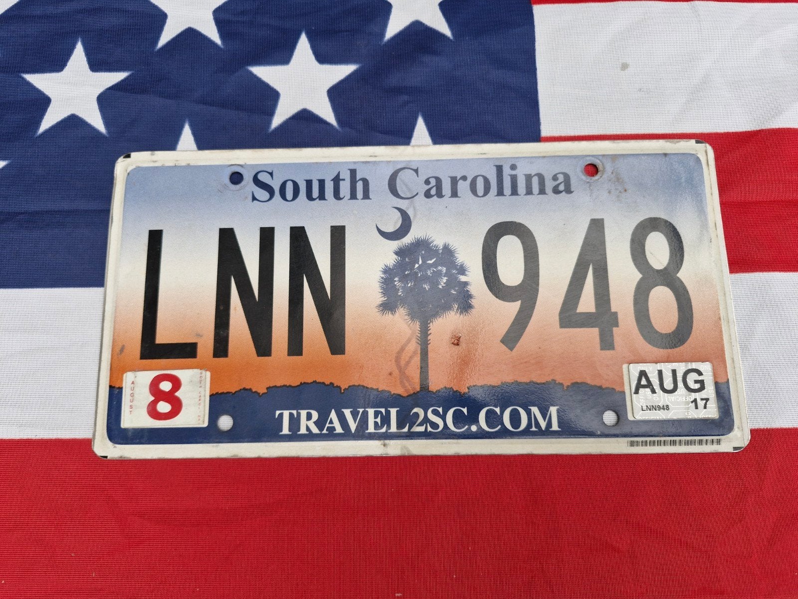 Kentekenplaat South Carolina USA Nummerplaat nummerbord Lice, Verzenden, Gebruikt, Auto's