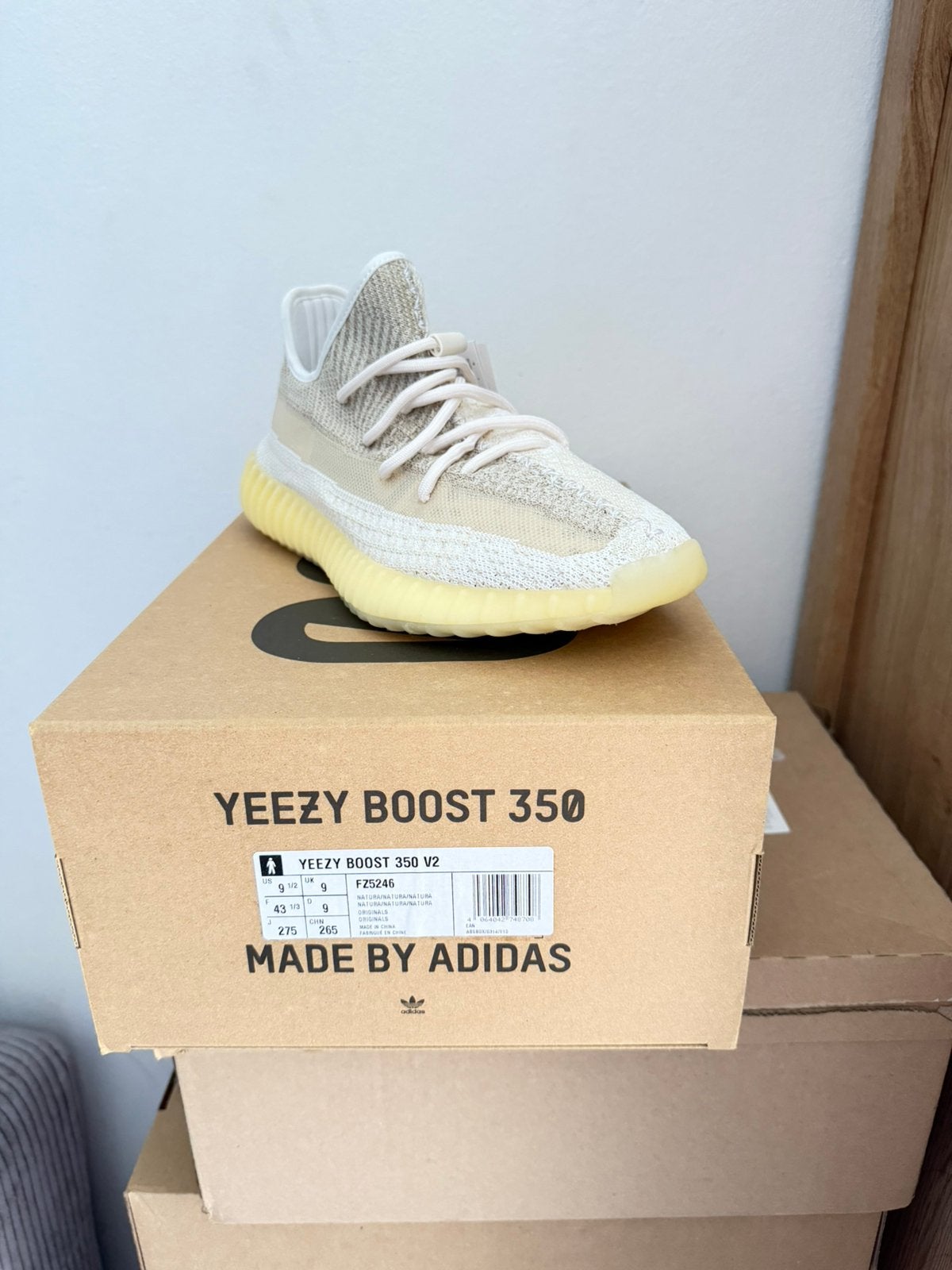 Adidas Yeezy Boost 350 V2 Natural, Kleding | Heren, Schoenen, Wit, Nieuw, Ophalen of Verzenden, Sneakers of Gympen