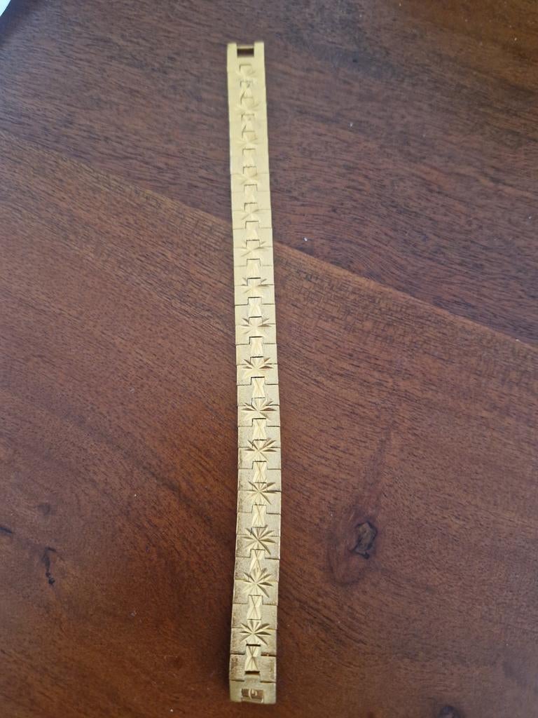 Double armband met patroon, Ophalen of Verzenden, Gebruikt, Goud, Goud