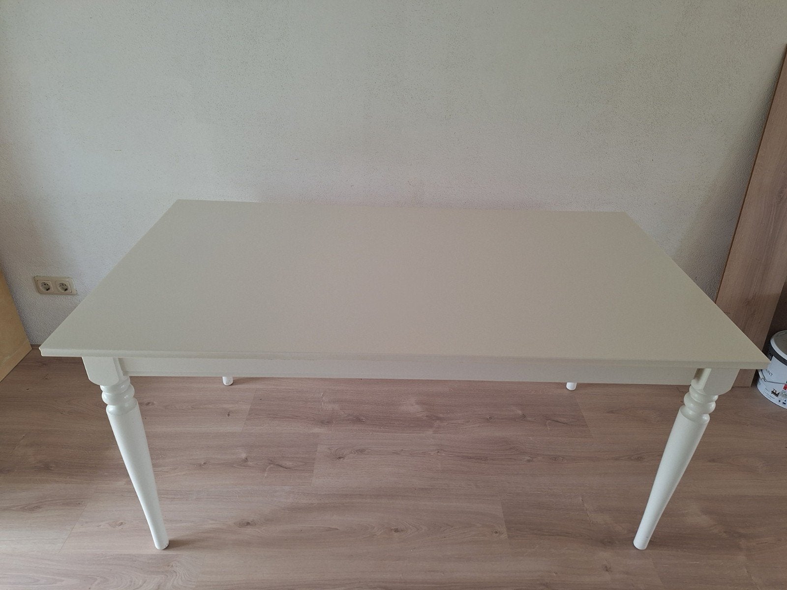 Witte uitschuifbare eetkamertafel INGATORP, Ophalen, Gebruikt, 50 tot 100 cm, 150 tot 200 cm