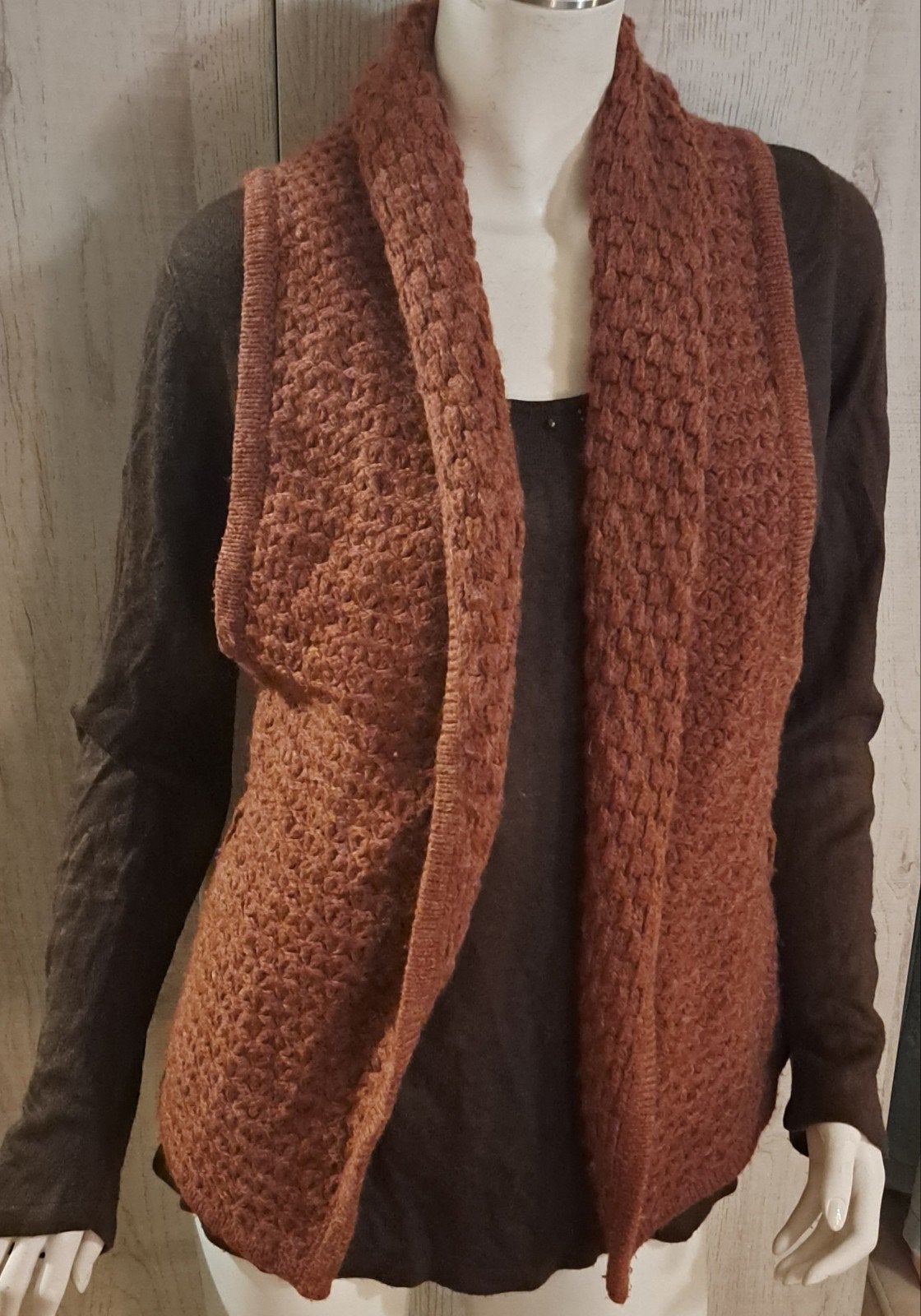 Wollig gilet vestje van Only, valt als maat M, Maat 38/40 (M), Only, Bruin, Ophalen of Verzenden