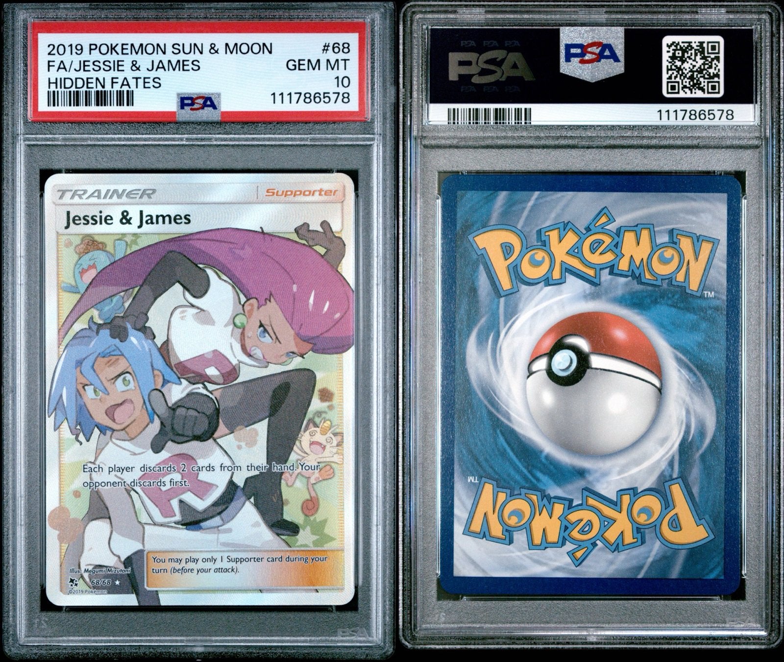 Jessie & James Trainer #68 PSA 10, Ophalen of Verzenden, Nieuw, Losse kaart, Foil