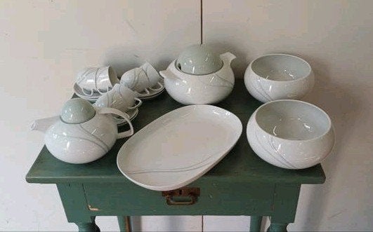 Mooi vintage scherzer bavaria porselijn servies koffiepot, Ophalen of Verzenden